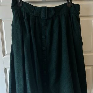 ModCloth intern of fate midi skirt in basil EUC